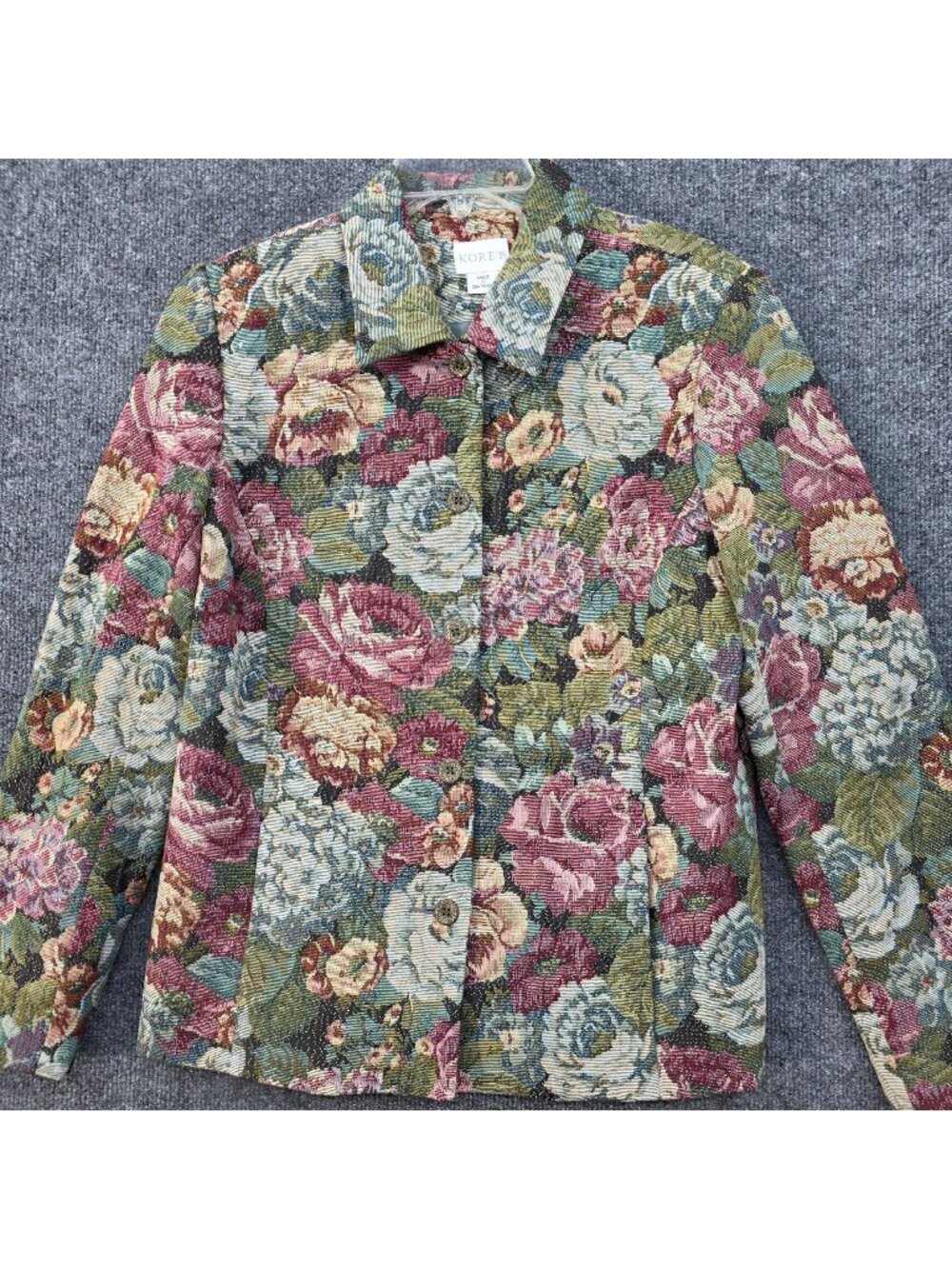 Koret Floral Tapestry Blazer 8 Multi Lurex Granny Festival Romantic Goblincore